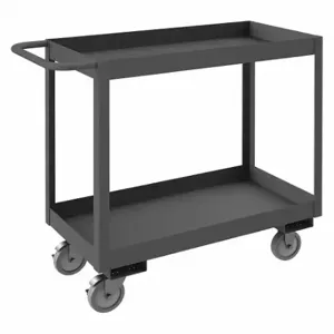 DURHAM MANUFACTURING RSC3-2436-2-95 Stock Cart With High Lip, 2 Shelf, Size 24-1/4 x 42-1/4 x 37-5/8 Inch, Gray | CF6LPW