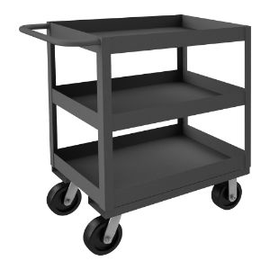 DURHAM MANUFACTURING RSC3-1830-3-3.6K-95 Stock Cart, 3 Shelf, High Lip, Size 18-1/4 x 36-1/4 x 37-5/8 Inch | CF6LPR