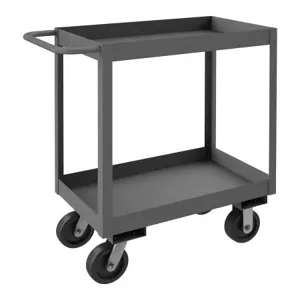 DURHAM MANUFACTURING RSC3-2448-2-3.6K-95 Stock Cart With High Lip, 2 Shelf, Size 24-1/4 x 54-1/4 x 39 Inch | CF6LPZ