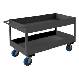 DURHAM MANUFACTURING RSC6-2436-2-3.6K-6PU-95 Stock Cart With Polyurethane Caster, 2 Shelf, Size 24-1/4 x 42-1/4 x 39 Inch | CF6LQE