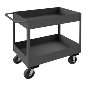 DURHAM MANUFACTURING RSC6-2436-2-3.6K-95 Stock Cart With High Lip, 2 Shelf, Size 24-1/4 x 42-1/4 x 39 Inch, Gray | CF6LQF