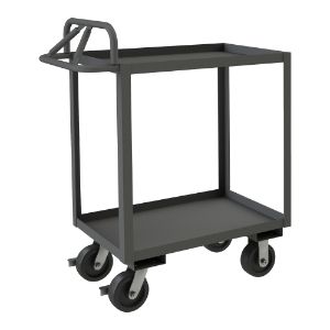 DURHAM MANUFACTURING RSCE-2448-2-3.6K-95 Stock Cart With Ergonomic Handle, 2 Shelf, Size 24-1/4 x 54-1/4 x 45 Inch | CF6LRH