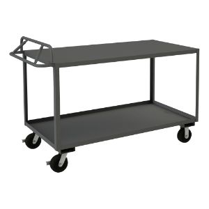 DURHAM MANUFACTURING RSCE-1830-2-3.6K-TLD-95 Stock Cart With Ergonomic Handle, 2 Shelf, Size 18-1/4 x 36-1/4 x 45 Inch, Gray | CF6LQM
