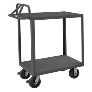 DURHAM MANUFACTURING RSCE-1836-2-3.6K-ALD-95 Stock Cart With Ergonomic Handle, 2 Shelf, Size 18-1/4 x 42-1/4 x 43-3/8 Inch | CF6LQR