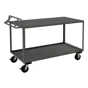 DURHAM MANUFACTURING RSCE-1836-2-3.6K-TLD-95 Stock Cart With Ergonomic Handle, 2 Shelf, Size 18-1/4 x 42-1/4 x 45 Inch, Gray | CF6LQT