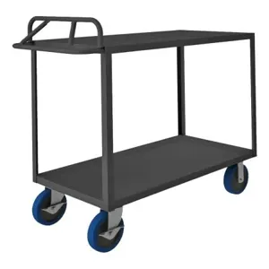 DURHAM MANUFACTURING RSCE-2436-2-3.6K-8PUSB-95 Stock Cart With Ergonomic Handle, 2 Shelf, Size 24-1/4 x 42-1/4 x 47-3/4 Inch | CF6LQX