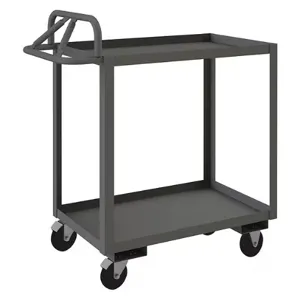 DURHAM MANUFACTURING RSCE-2436-2-5PO-95 Stock Cart With Polyolefin Caster, 2 Shelf, Size 24-1/4 x 42-1/4 x 43-5/8 Inch | CF6LRB