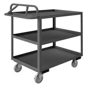 DURHAM MANUFACTURING RSCE-2436-3-95 Stock Cart With Ergonomic Handle, 3 Shelf, Size 24-1/4 x 42-1/4 x 43-3/8 Inch | CF6LRE