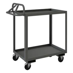 DURHAM MANUFACTURING RSCE-2448-2-5PO-95 Stock Cart With Polyolefin Caster, 2 Shelf, Size 24-1/4 x 54-1/4 x 43-5/8 Inch | CF6LRL