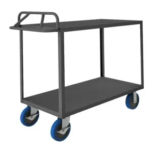 DURHAM MANUFACTURING RSCE-2448-2-ALD-8PUSB-95 Stock Cart With Ergonomic Handle, 2 Shelf, Size 24-1/4 x 54-1/4 x 40-3/4 Inch | CF6LRN