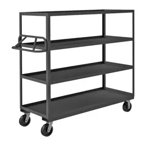 DURHAM MANUFACTURING RSCE-246060-4-3.6K-95 Stock Cart With Ergonomic Handle, 4 Shelf, Size 24-1/4 x 66-1/4 x 60 Inch | CF6LRR