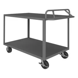 DURHAM MANUFACTURING RSCE-3048-2-3.6K-ALD-95 Stock Cart With Ergonomic Handle, 2 Shelf, Size 30-1/4 x 54-1/4 x 43-3/8 Inch | CF6LRV