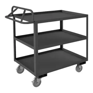 DURHAM MANUFACTURING RSCE-304841-3-95 Stock Cart With Ergonomic Handle, 3 Shelf, Size 30-1/4 x 54-1/4 x 40-7/8 Inch | CF6LRZ