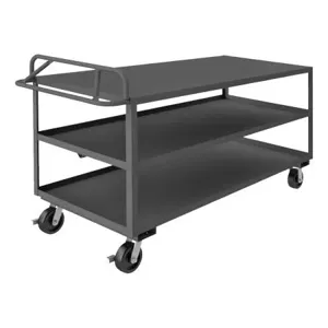 DURHAM MANUFACTURING RSCE-3072-3-3.6K-TLD-95 Stock Cart With Ergonomic Handle, 3 Shelf, Size 30-1/4 x 78-1/4 x 43-3/8 Inch | CF6LTJ