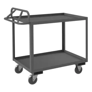 DURHAM MANUFACTURING RSCE1P-2436-2-5PO-95 Stock Cart With Ergonomic Handle, 2 Shelf, Size 24-1/4 x 42 x 37 Inch | CF6LTL