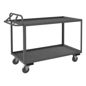 DURHAM MANUFACTURING RSCE1P-2448-2-5PO-95 Stock Cart With Ergonomic Handle, 2 Shelf, Size 24-1/4 x 54 x 37 Inch | CF6LTN