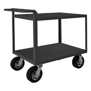 DURHAM MANUFACTURING RSCR-304838-ALD-95 Stock Cart With Raised Handle, 4 Shelf, Size 30-1/4 x 54-1/4 x 37-7/8 Inch, Gray | CF6LUB