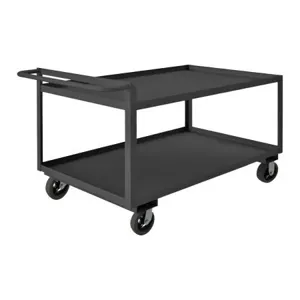 DURHAM MANUFACTURING RSCR243636ALU6MR95 Stock Cart With Raised Handle, 4 Shelf, Size 24-1/4 x 42-1/4 x 36 Inch | CF6LUF