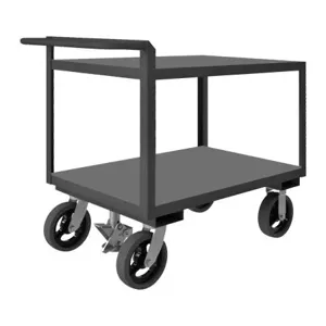 DURHAM MANUFACTURING RSCR244836ALDFL8MR95 Stock Cart With Raised Handle, 4 Shelf, Size 24-1/4 x 54-1/4 x 36 Inch | CF6LUN