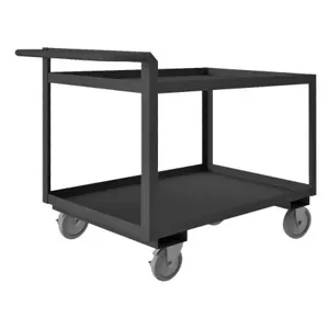 DURHAM MANUFACTURING RSCR246036ALU5PU95 Stock Cart With Raised Handle, 4 Shelf, Size 24-1/4 x 66-1/4 x 36 Inch | CF6LUR