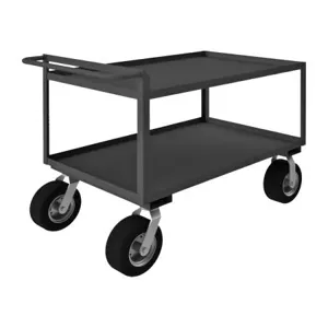 DURHAM MANUFACTURING RSCR304838ALU10SPN95 Stock Cart With Raised Handle, 4 Shelf, Size 30-1/4 x 54-1/4 x 38-1/4 Inch, Gray | CF6LUV