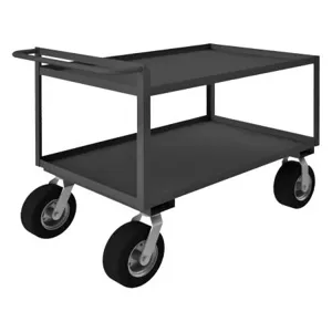 DURHAM MANUFACTURING RSCR306038ALU10SPN95 Stock Cart With Raised Handle, 4 Shelf, Size 30-1/4 x 66-1/4 x 38-1/4 Inch, Gray | CF6LUZ