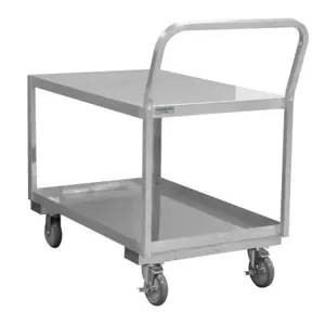 DURHAM MANUFACTURING SLDO16304825PU Welded Low Deck Cart, Size 30-1/8 x 52-3/4 x 38-1/8 Inch, Stainless Steel | CF6LVH