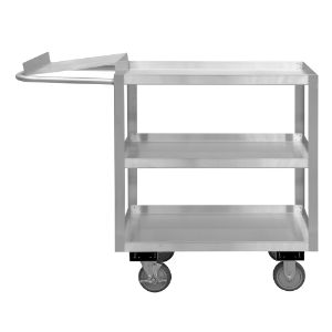 DURHAM MANUFACTURING SOPC1618303ALU5PU Order Picking Cart, 3 Shelf, Size 18-1/8 x 45 x 39 Inch, Stainless Steel | CF6LVK