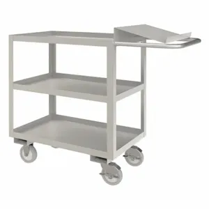 DURHAM MANUFACTURING SOPC1618303ALU5PU Order Picking Cart, 3 Shelf, Size 18-1/8 x 45 x 39 Inch, Stainless Steel | CF6LVK