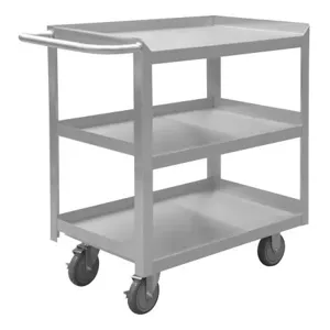 DURHAM MANUFACTURING SRSC1618303FLD5PU Stock Cart, 3 Shelf, Size 18-1/8 x 36-7/16 x 35 Inch, Stainless Steel | CF6LVT