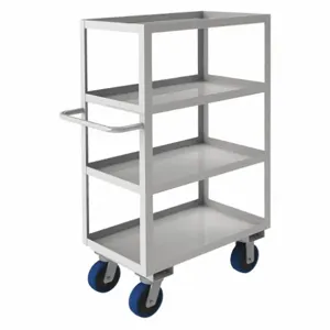 DURHAM MANUFACTURING SRSC1618304ALU6PU Stock Cart, 4 Shelf, Size 18-1/8 x 36-7/16 x 53 Inch, Stainless Steel | CF6LVU