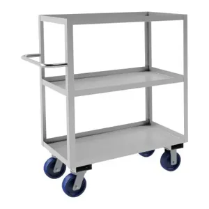 DURHAM MANUFACTURING SRSC1618363ALU6PU Stock Cart, 3 Shelf, Size 18-1/8 x 42 x 47 Inch, Stainless Steel | CF6LVW