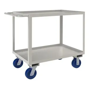 DURHAM MANUFACTURING SRSC1624362ALU6PU Stock Cart, 2 Shelf, Size 24-1/8 x 42 x 36 Inch, Stainless Steel | CF6LVY