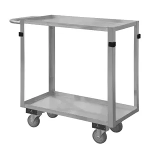 DURHAM MANUFACTURING SRSC2022362ALU4PU Stock Cart, 2 Shelf, Size 22-1/2 x 42-7/16 x 34 Inch, Stainless Steel | CF6LWL