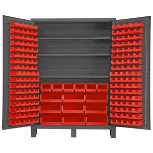 DURHAM MANUFACTURING SSC-185-3S-1795 Industrial Cabinet, 14 Gauge, 185 Bin, Red | AH6RXA 36FC87