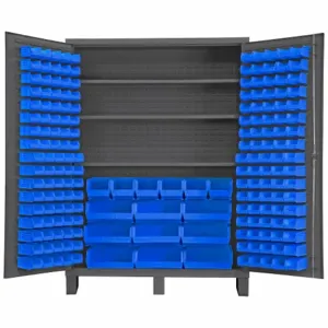 DURHAM MANUFACTURING SSC-185-3S-5295 Industrial Cabinet, 14 Gauge, 185 Bin, Blue | AH6RXB 36FC88