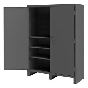 DURHAM MANUFACTURING SSC-602484-3S-95 Cabinet, Reccesed Door, 3 Shelf, 14 Gauge, Size 60 x 24 x 84 Inch | CF6LXA