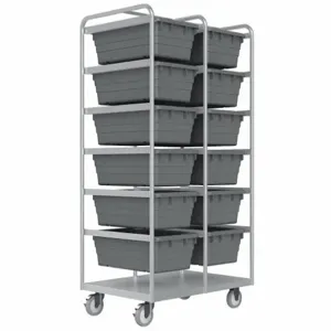 DURHAM MANUFACTURING STBR-303672-12-5PU Tub Rack, 12 Bin, Size 36-3/4 x 26 x 73-3/4, Stainless Steel | CF6LXH