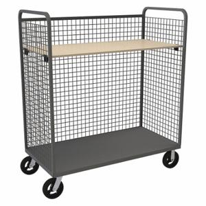 DURHAM MANUFACTURING W3ST-304868-1AS-8MR95 Wire Cart, 1 Adjustable Shelf, Size 30 x 48 x 68-9/16 Inch | CF6LXW