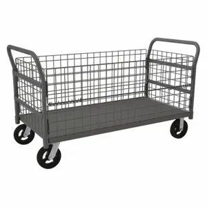 DURHAM MANUFACTURING W4SPTDG-244838-1-8MR95 Wire Cart With Removable Handle, Drop Gate, Size 24 x 55-1/4 x 38-1/4 Inch, Gray | CF6LXZ