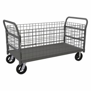 DURHAM MANUFACTURING W4SPTDG-306038-1-8MR95 Wire Cart With Removable Handle, Size 30-3/8 x 60-1/4 x 38-1/4 Inch, Gray | CF6LYA