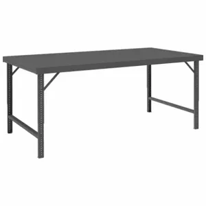 DURHAM MANUFACTURING WBF-3696-95 Folding Leg Workbench, Height 28 To 42 Inch, Size 96 x 36 Inch | AB2VYW 1PB31