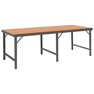 DURHAM MANUFACTURING WBF-TH-36120-95 Folding Leg Workbench, Tempered Hardboard Top, Size 120 x 36 Inch | CF6LYE