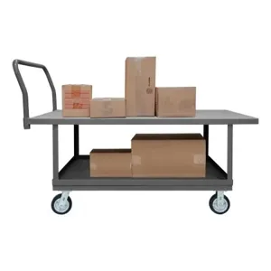 DURHAM MANUFACTURING WHPT30486MR95 Platform Truck, Work Height, 2 Shelf, Capacity 2000 Lbs, Size 30 x 48 Inch | CF6LYP