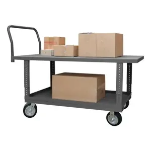 DURHAM MANUFACTURING WHPTA24486MR95 Platform Truck, Adjustable Height, Capacity 2000 Lbs, Size 24 x 48 Inch, Gray | CF6LZA