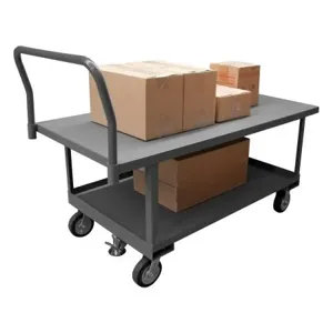 DURHAM MANUFACTURING WHPTFL30606MR95 Platform Truck, Adjustable Height, Floor Lock, Size 30 x 60 Inch | CF6LZF