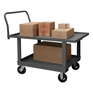 DURHAM MANUFACTURING WHPTLU24486MR95 Platform Truck, Adjustable Height, Lips Up, Capacity 2000 Lbs, Size 24 x 48 Inch | CF6LZG