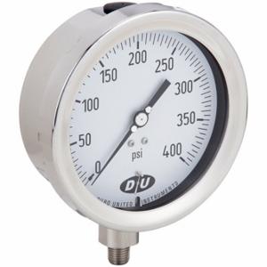 DURO 4.2070913E7 Industrial Pressure Gauge, 0 to 400 psi, 4 1/2 Inch Size Dial, 1/4 Inch Size NPT Male | CP3XYF 442Y17