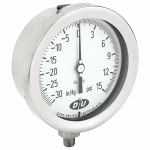 DURO 4.2072113E7 Industrial Compound Gauge, 30 to 0 to 15 Inch Size Hg/psi, 4 1/2 Inch Size Dial | CR2ZXL 442Y14