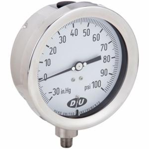 DURO 4.2072413E7 Industrial Compound Gauge, 30 to 0 to 100 Inch Size Hg/psi, 4 1/2 Inch Size Dial | CP3XXP 442Y05